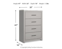Thumbnail for Cottonburg - Light Gray / White - Four Drawer Chest - Tony's Home Furnishings
