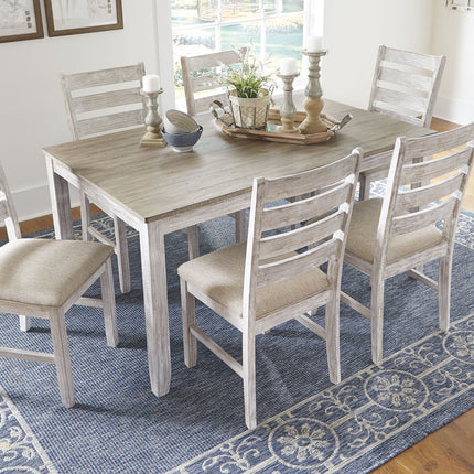 Skempton - White - Dining Room Table Set (Set of 7) Signature Design by Ashley® 