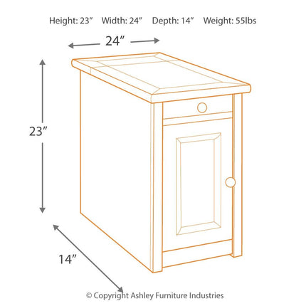 Tyler - Grayish Brown / Black - Chair Side End Table Ashley Furniture 