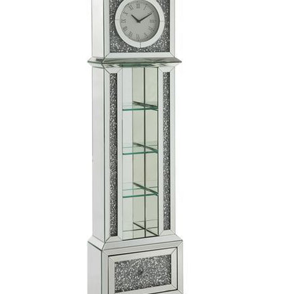 Noralie - Grandfather Clock - Mirrored & Faux Diamonds - Wood ACME 