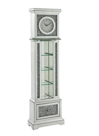 Noralie - Grandfather Clock - Mirrored & Faux Diamonds - Wood - Tony's Home Furnishings