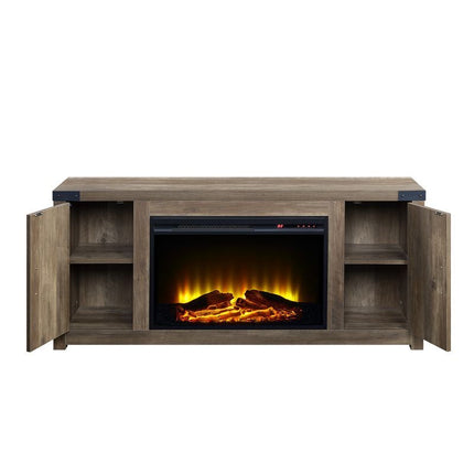 Tobias - Fireplace - Rustic Oak Finish - 25" ACME 