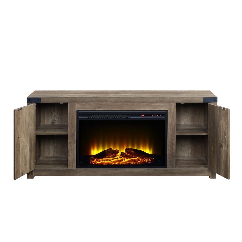Tobias - Fireplace - Rustic Oak Finish - 25" ACME 