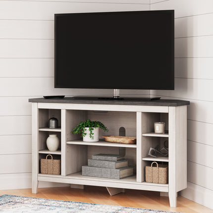 Dorrinson - Two-tone - Corner TV Stand/Fireplace Opt Signature Design by Ashley® 