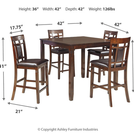 Bennox - Brown - Drm Counter Table Set (Set of 5) Ashley Furniture 