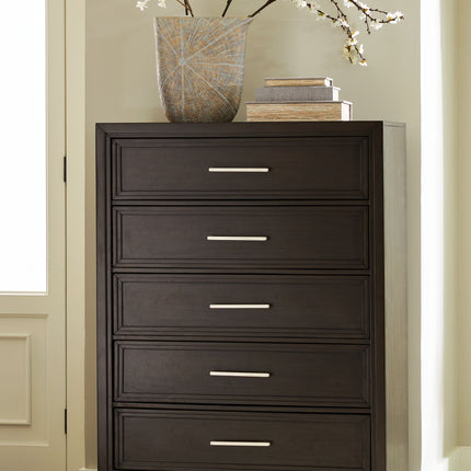 Neymorton - Dark Grayish Brown - Five Drawer Chest Signature Design by Ashley® 