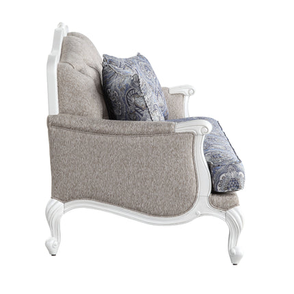 Ciddrenar - Loveseat - Fabric & White Finish ACME 