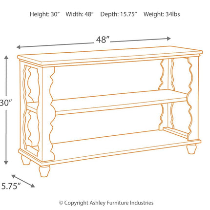 Alwyndale - Antique White / Brown - Console Sofa Table Ashley Furniture 