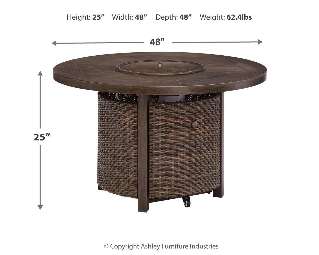 Paradise - Medium Brown - Round Fire Pit Table - Tony's Home Furnishings