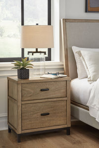 Tomtyn - Light Brown - Two Drawer Night Stand Benchcraft® 