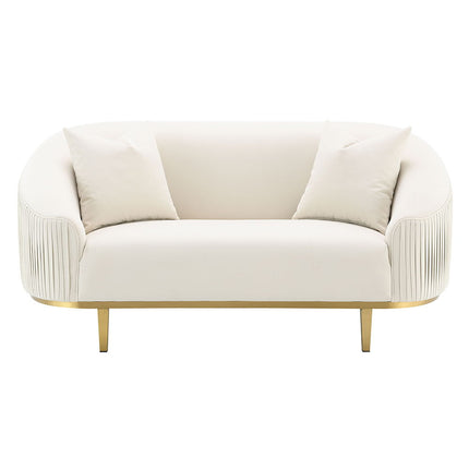 Martina - Loveseat With 2 Pillows - Ivory Velvet ACME 