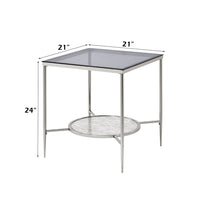 Adelrik - End Table - Glass & Chrome Finish