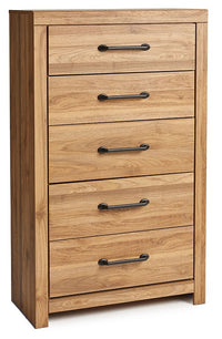 Pasklyn - Brown - Five Drawer Chest - Tony's Home Furnishings