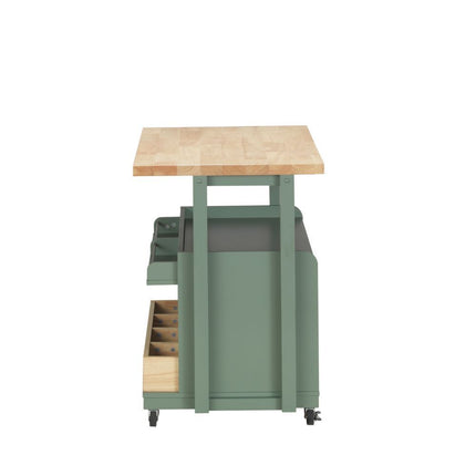 Harper - Kitchen Cart - Natural & Green ACME 