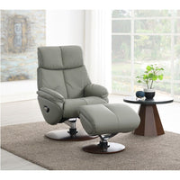 Thumbnail for Kandoro - Motion Accent Chair With Swivel & Ottoman - Gray And Brown - Tony's Home Furnishings