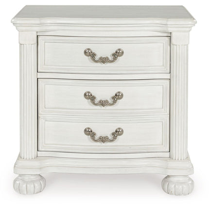 Montelaine - Antique White - Three Drawer Night Stand Benchcraft® 