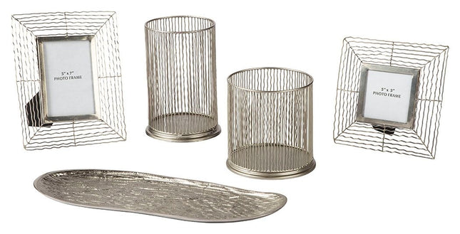 Dympna - Silver Finish - Accessory Set (Set of 5) Ashley Furniture 