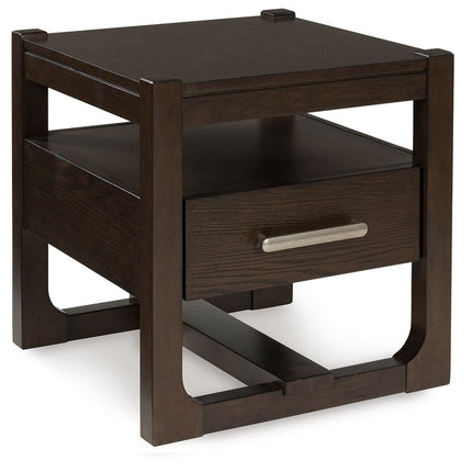 Breckington - Dark Brown - Square End Table Signature Design by Ashley® 