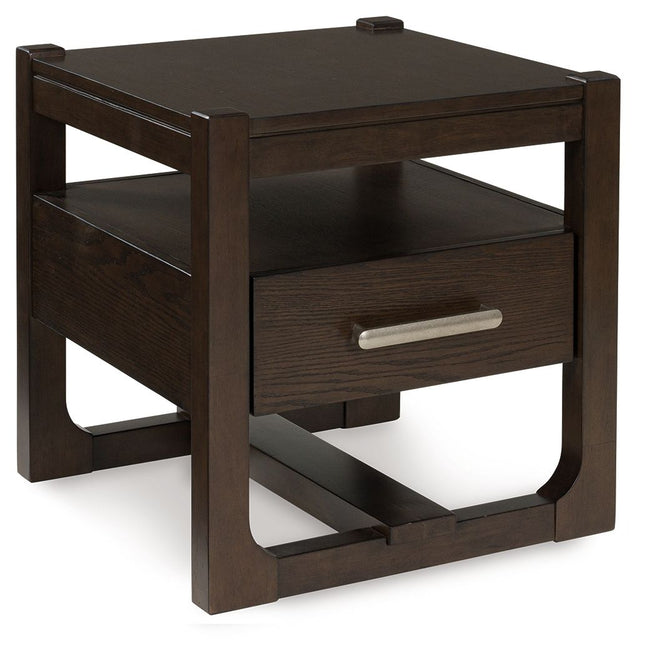 Breckington - Dark Brown - Square End Table Signature Design by Ashley® 