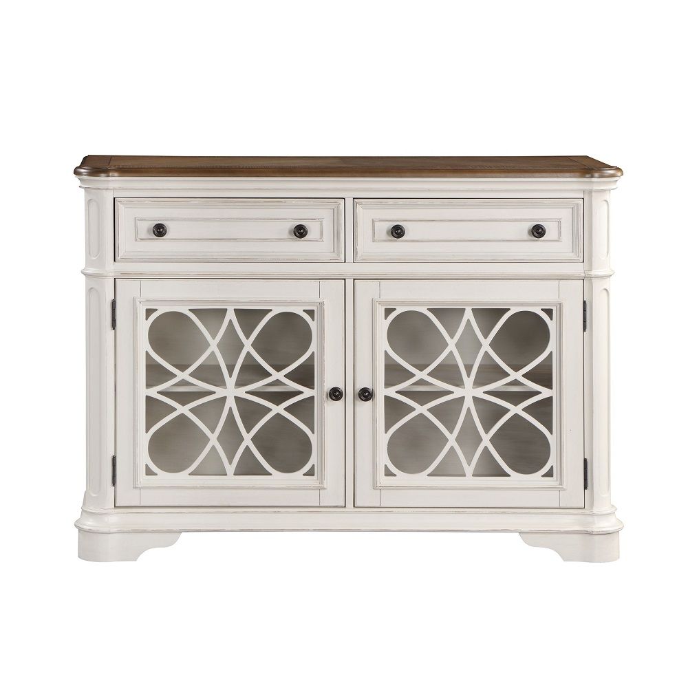 Florian - Server - Antique White & Oak - Tony's Home Furnishings