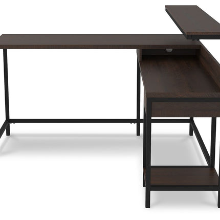 Camiburg - Warm Brown - L-desk With Storage Ashley Furniture 