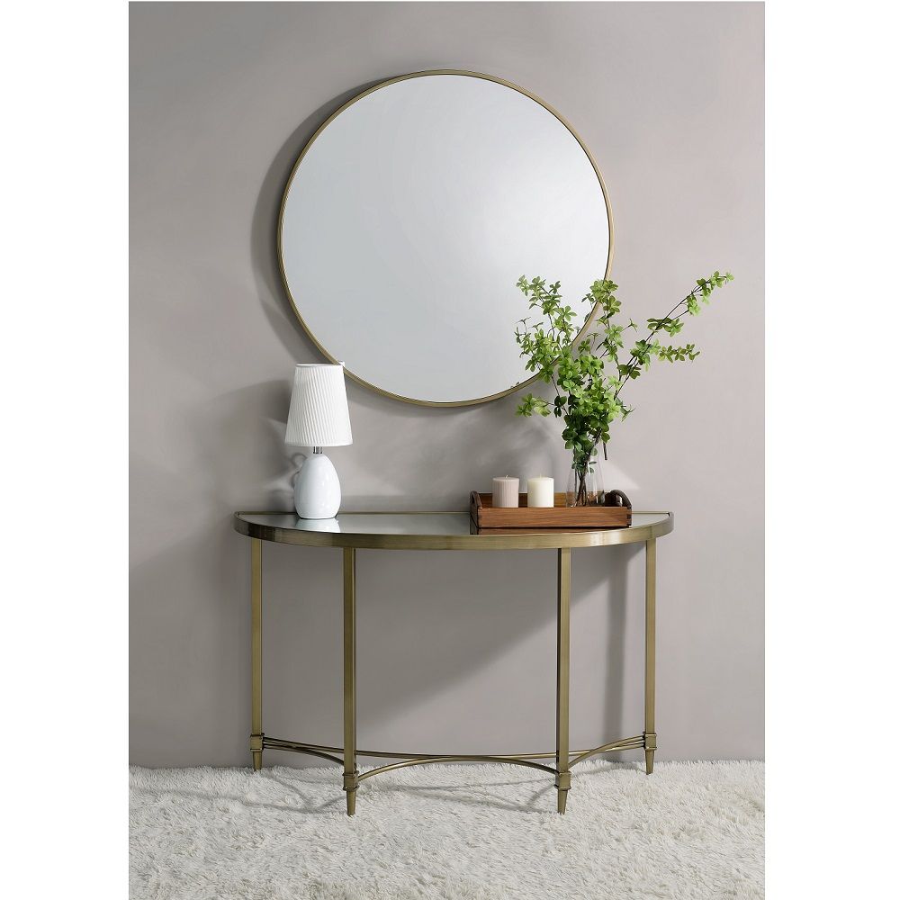 Aditya - Console Table With Mirror - Antique Brass - Tony's Home Furnishings