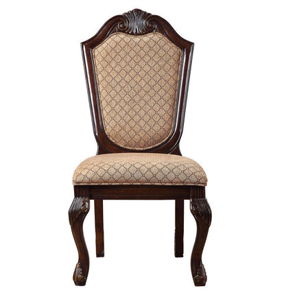 Chateau De Ville - Side Chair (Set of 2) - Fabric & Espresso Finish ACME 