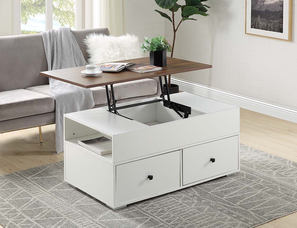 Readen - Coffee Table - White & Walnut Finish - Tony's Home Furnishings