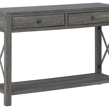 Freedan - Grayish Brown - Console Sofa Table Ashley Furniture 