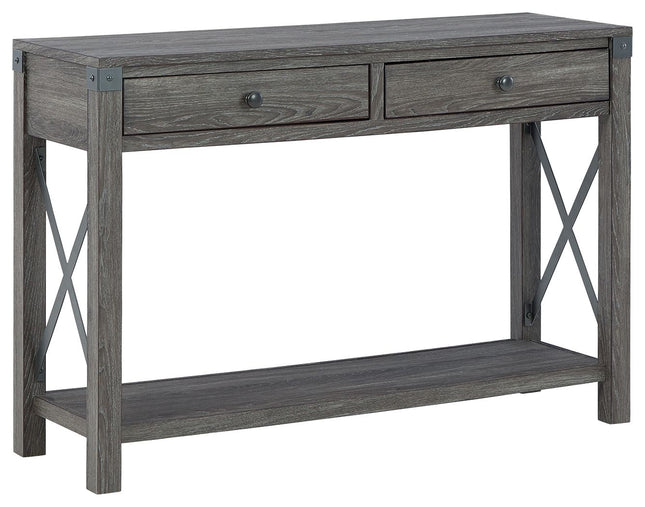 Freedan - Grayish Brown - Console Sofa Table Ashley Furniture 