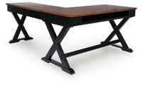 Wildenauer - Brown / Black - Home Office Desk And Return