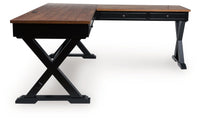 Wildenauer - Brown / Black - Home Office Desk And Return
