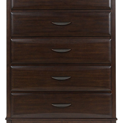 Vanmore - Dark Brown - Five Drawer Chest Benchcraft® 