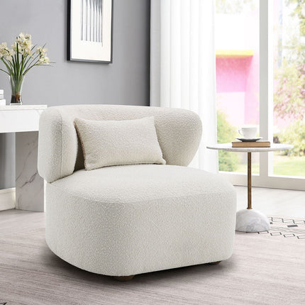 Darius - Accent Chair With Pillow - Beige Boucle ACME 