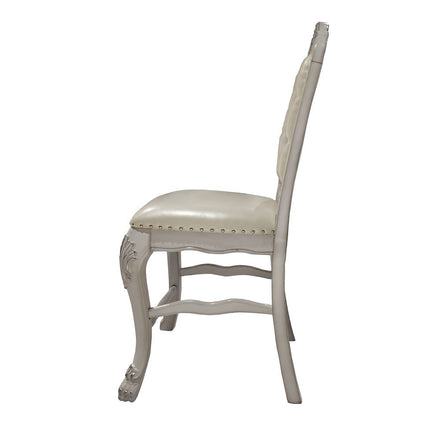 Dresden - Counter Height Chair (Set of 2) - PU & Bone White Finish ACME 