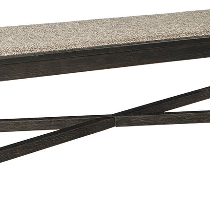 Tyler - Black / Grayish Brown - Upholstered Bench Ashley Furniture 