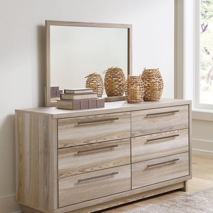 Hasbrick - Tan - Dresser And Mirror Signature Design by Ashley® 