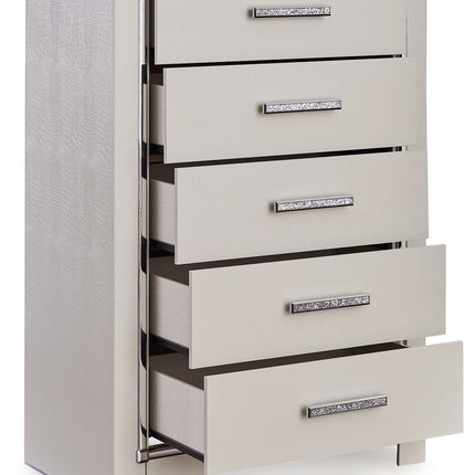 Zyniden - Silver - Five Drawer Chest Signature Design by Ashley® 