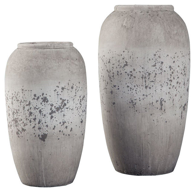 Dimitra - Brown / Cream - Vase Set (Set of 2) Ashley Furniture 