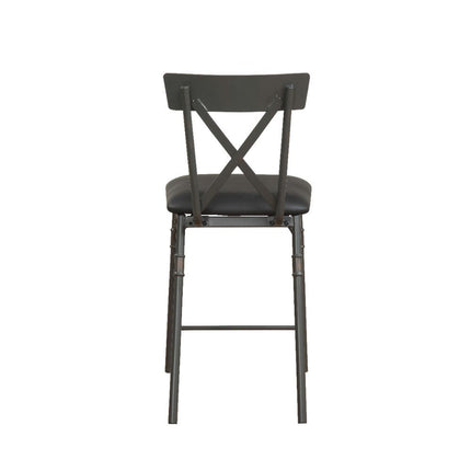 Itzel - Counter Height Chair (Set of 2) - Black PU & Sandy Gray ACME 