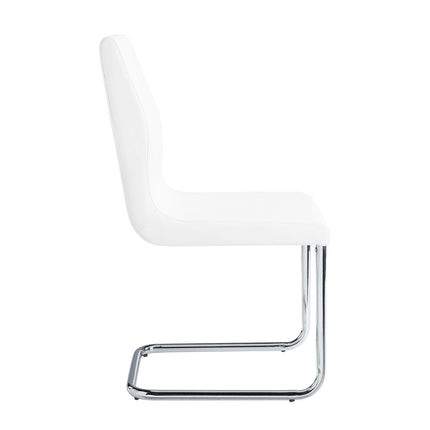 Palton - Side Chair (Set of 2) - White PU & Chrome Finish ACME 