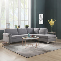 Melvyn - Sectional Sofa - Gray Fabric ACME 