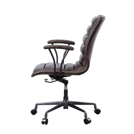 Zooey - Executive Office Chair - Distress Chocolate Top Grain Leather ACME 