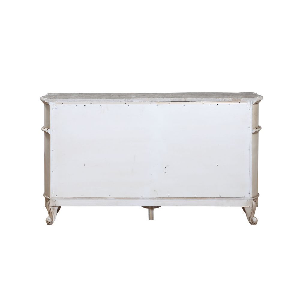 Gorsedd - Dresser - Marble & Antique White ACME 