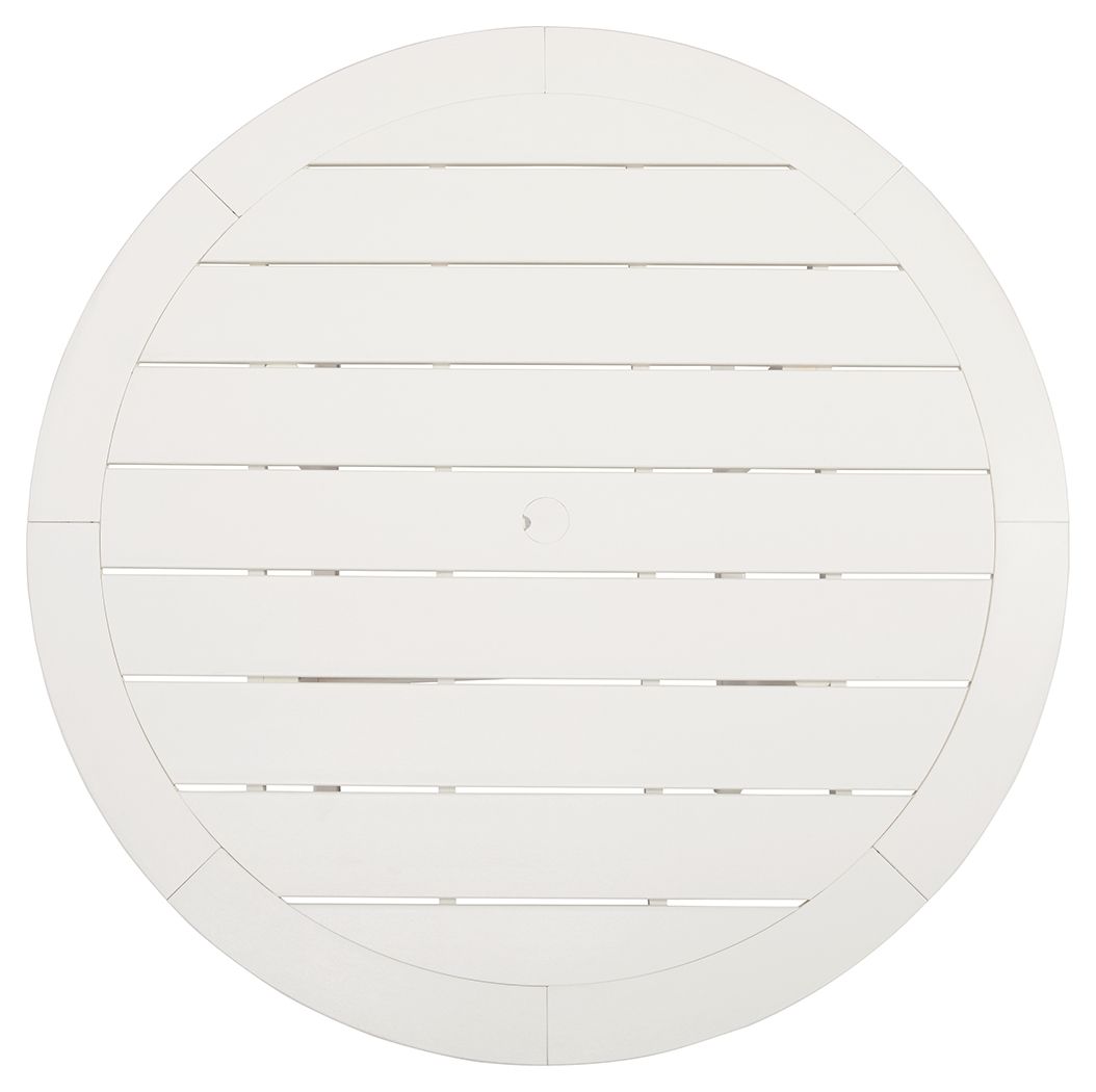 Crescent Luxe - White - Round Dining Table W/Umb Opt - Tony's Home Furnishings