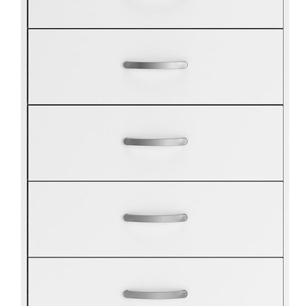 Flannia - White - Five Drawer Chest - 46" Height Signature Design by Ashley® 