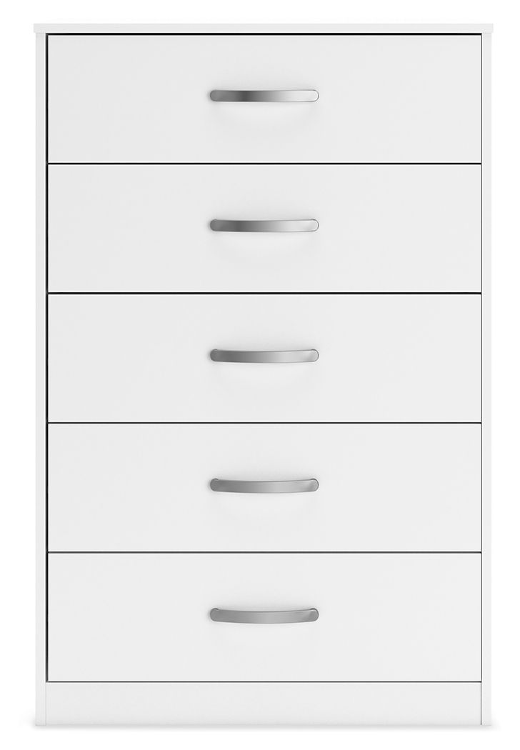 Flannia - White - Five Drawer Chest - 46" Height - Tony's Home Furnishings
