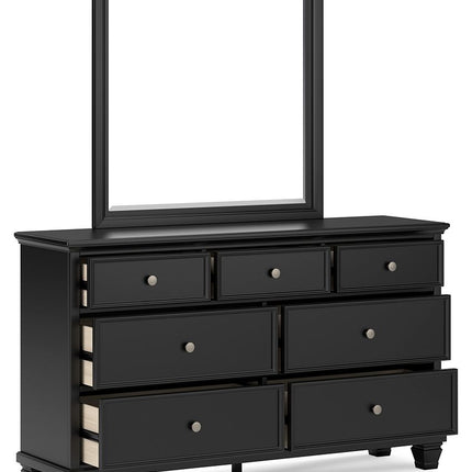 Lanolee - Black - Dresser And Mirror Signature Design by Ashley® 