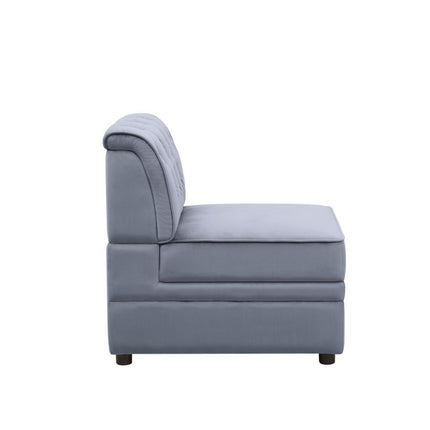 Bois II - Armless Chair - Gray Velvet ACME 