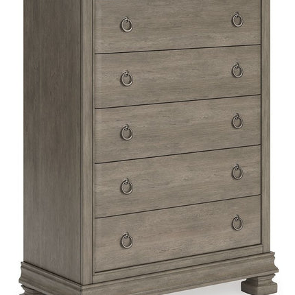 Lexorne - Gray - Five Drawer Chest Signature Design by Ashley® 